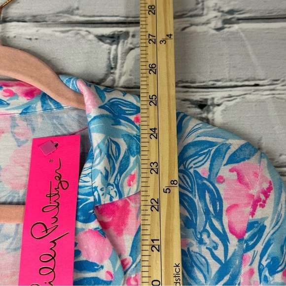 Lilly Pulitzer Pajama NWT PJ Long Sleeve Top Bondi Blue My Little Peony XSmall - Picture 8 of 10